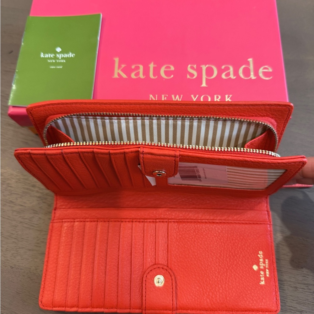 Kate Spade tomato red Leather Wallet - Picture 3 of 5
